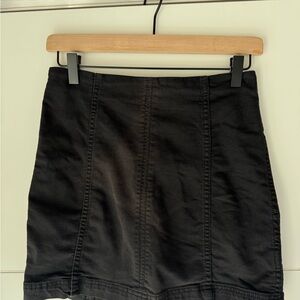 Free People Black Mini Pencil Skirt